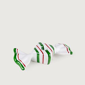 Castiçal Bala Quadrada Candy Verde Natal - 18cm x 8cm - Cerâmica Luiz Salvador