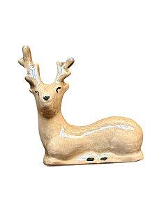 Descanso para Talher Rena Esmaltada Fume Natal - Cerâmica Luiz Salvador