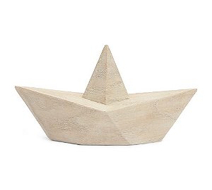 Escultura Decorativa Barco em Poliresina G - 25cm x 13cm