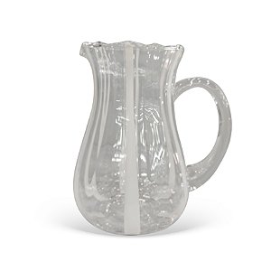 Jarra em Vidro Transparente com Listras Branca - 1.970ml