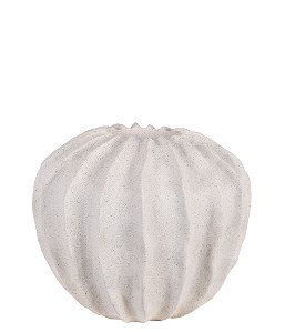 Vaso Estriado em Polirresina Off-White M - 23cm x 24cm