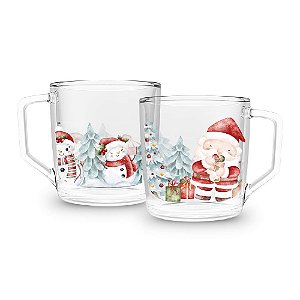 Kit com 2 Xícaras Natalinas 250ml – Amigos da Neve Natal
