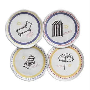 Conjunto Prato de Sobremesa Summer - 4 Unidades Diversas