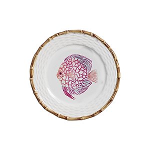 Prato Sobremesa Peixe Bleu Du Mer 20cm - Conjunto com 6 Unidades