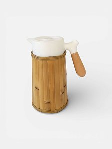 Garrafa Térmica em Bambu com Cabo de Madeira - 1lt
