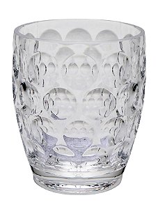 Copo em Acrílico Lapidado Circulos Transparente - 430ml