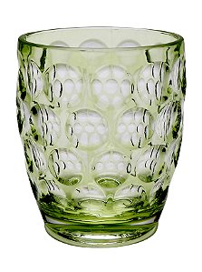 Copo em Acrílico Lapidado Circulos Verde - 430ml