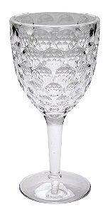 Taça Longa em Acrílico Lapidado Circulos Verde - 440ml