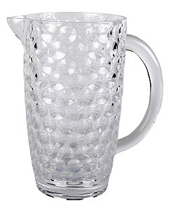 Jarra em Acrilico Lapidado Circulos Transparente 2,5lts