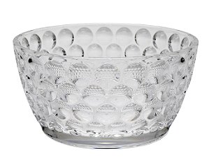 Bowl em Acrílico Lapidado Círculos Transparente - 14cm x 7cm