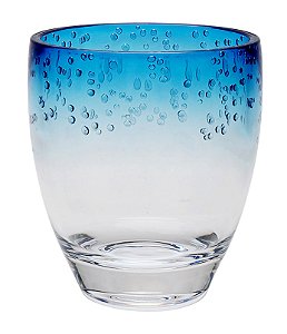 Copo em Acrílico Bolhas Topo Degradê Azul - 414ml