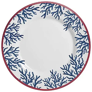 Conjunto com 6 Pratos Rasos Coral Gables Azul - 29cm