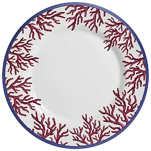 Conjunto com 6 Pratos Rasos Coral Gables Coral - 29cm