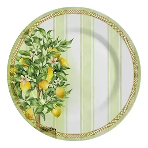 Conjunto com 6 Pratos Rasos Doce Limone Páscoa - 29cm