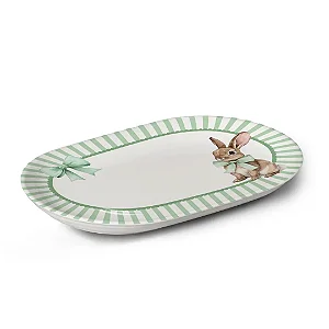 Travessa Laços de Páscoa Verde - 34cm