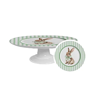 Boleira Pequena Laços de Páscoa Verde - 21cm