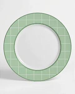 Conjunto com 6 Pratos Rasos Laços de Páscoa Verde - 29cm