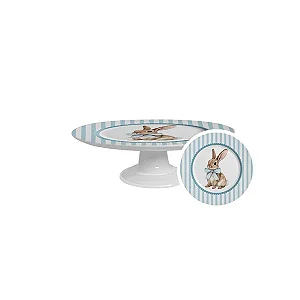 Boleira Pequena Laços de Páscoa Azul - 21cm