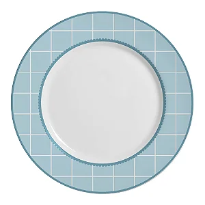 Conjunto com 6 Pratos Rasos Laços de Páscoa Azul - 29cm