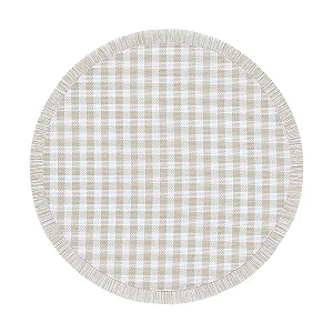 Jogo Americano Redondo Trama Vichy Taupe - 38cm