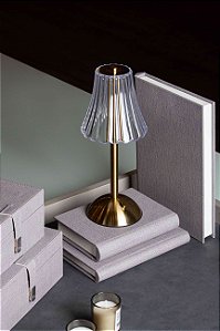 Luminária de Mesa LED Cristal - 29,5cm x 12cm