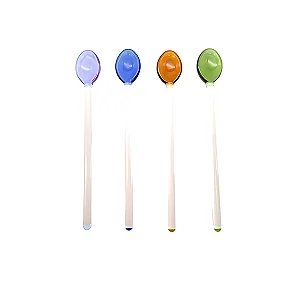 Conjunto com 4 Mexedores para Drinks em Borossilicato Colorido