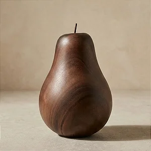 Perâ Decorativa em Cerâmica Estilo Madeira Marrom - 14,5cm x 12,5cm