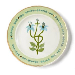 Prato de Sobremesa em Porcelana Botânica Fiordal Verde Bitossi - 20,5cm