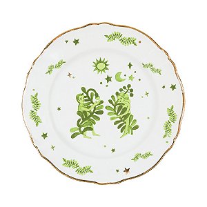 Prato Raso Floral Verde Bitossi - 26,5cm