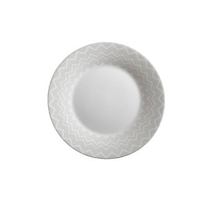 Conjunto 2 Pratos de Sobremesa Zig Zag Branco Missoni - 21,5cm