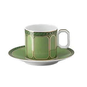 Xicara de Café com Pires Swarovski Signum Verde - Rosenthal