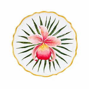 Prato Sobremesa Orquídea Brasileira Vermelho 21cm - Marcelo Antunes & Les Ottomans