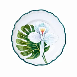 Prato Bobremesa Orquídea Brasileira Branca 21cm - Marcelo Antunes & Les Ottomans