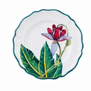 Prato Raso Orquídea Brasileira Vinho 27cm - Marcelo Antunes & Les Ottomans