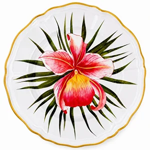 Prato Raso Orquídea Brasileira Vermelho 27cm - Marcelo Antunes & Les Ottomans