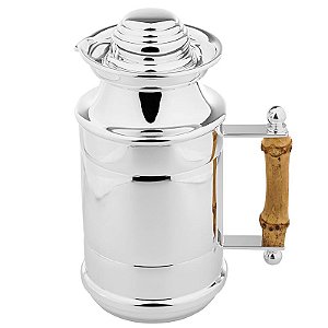 Garrafa Térmica de Prata com Bambu 250ml - Shefield Plate