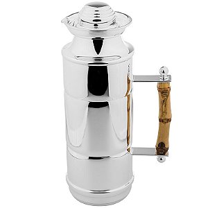 Garrafa Térmica de Prata com Bambu 500ml - Shefield Plate