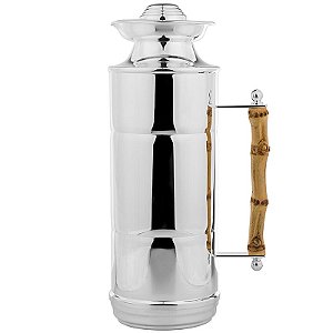 Garrafa Térmica de Prata com Bambu 1lt - Shefield Plate