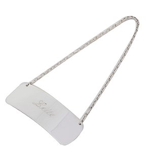 Placa com Corrente em Prata Leite - Shefield Plate