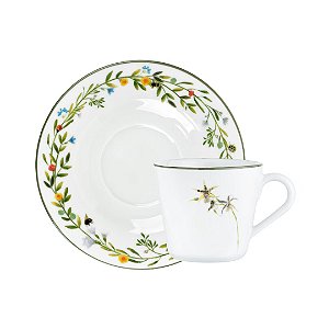 Xícara de Chá com Pires Flora 185ml - Mameg