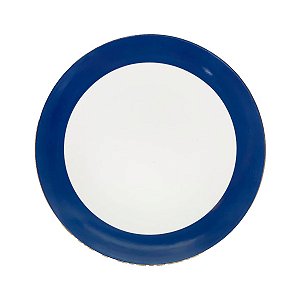 Prato Raso Porcelana Paint Marinho 28cm - Mameg