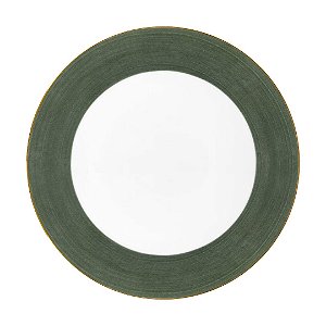 Prato Sobremesa Porcelana Paint Verde Escuro 21cm - Mameg