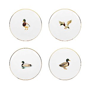 Conjunto com 4 Pratos Porcelana Pão Mallard 16cm - Mameg