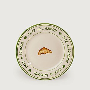 Prato de Sobremesa Café de L'Amour Croissant - 20cm