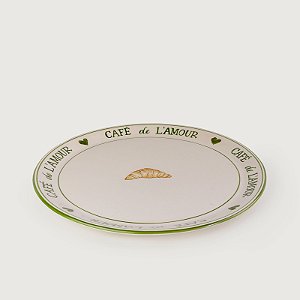Prato de Bolo Grande sem Pé Café de L'amour Croissant - 33cm