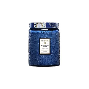 Vela Pote de Vidro G Relevo Mediterranem Lemon 100h - Voluspa