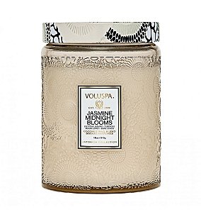 Vela Pote de Vidro G Relevo Jasmine Midnight Blooms 100h - Voluspa