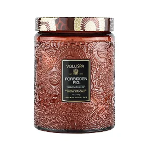 Vela Pote de Vidro G Relevo Forbidden Fig 100h - Voluspa