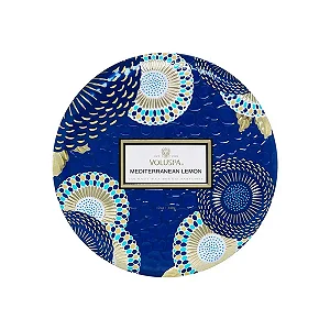 Vela Lata 3 Pavios Relevo Mediterranean Lemon 60h - Voluspa
