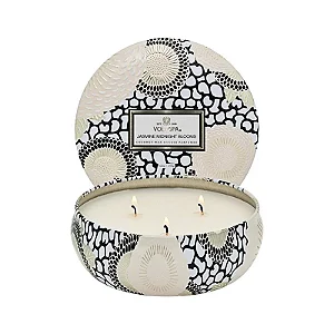 Vela Lata 3 Pavios Relevo Jasmine Midnight Blooms 60h - Voluspa